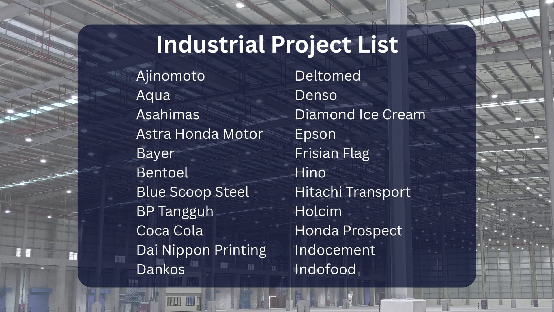 Industrial Project List